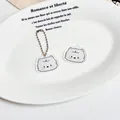 Lot de jolis breloques en acrylique chat blanc pour porte-clés et sacs à main - Chat Blanc Minimaliste