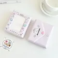 Set porta carte e album fotografico con motivi di cuccioli e gattini lilla - Porta Carte con Finestra e Borsa con Bottone (XFKC-07) / Stile Coniglio