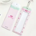Porte-cartes photo rose à motif fraise avec chaîne en métal pour photos d'idoles - Fraise