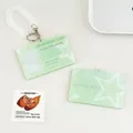 Light green star acrylic photo card holder set with spring lanyard and metal hook - Green