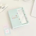 Pastel green polka dot photo card album with pudding dessert design and front window - Pudding
