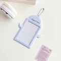 Blue angel wings photocard holder with star pattern and silver ball chain accessory - Blue