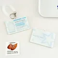 Sky blue angel wing acrylic photocard holder with transparent spring coil keychain - Blue