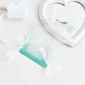 Porta tarjetas con purpurina, degradado verde y lazos de cinta blanca - Verde