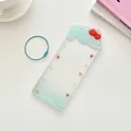 Transparent acrylic photocard holder with cherry design and blue gradient finish - Mint Ice