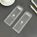 Porte-cartes scintillants en PVC avec motifs fraise et chaînes à billes en métal - 草莓冷饮款 / Rose