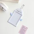Blau-weiße Engel Flügel PVC Fotokartenhalter mit silberner Kugelkette und Sternenmuster - Weiß
