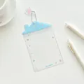 Portatarjetas fotográfico transparente con forma de casa azul claro y colgante de estrella - Estrella Colorida