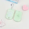 Mint green flip phone style acrylic photo card holder with clover pattern and bead chain - Small Flip Phone Style (Green Clover Pattern) / Green
