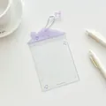 Transparent house-shaped PVC photocard holder in purple with musical note pattern and charm - Light Purple Eaves (Purple Music Notes) / Purple Music Notes