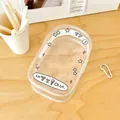Clear PVC doll storage bag with Korean star print and portable zipper closure - Star Style