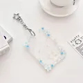 Sparkly blue star acrylic photocard holder with star-shaped keychain clip - Blue Star
