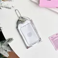 Silver mirror photocard holder with star pattern and metal chain in a lifestyle setting - Silver