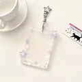Lilac star acrylic photocard holder for 3-inch polaroids with star pendant and metal clip - Purple