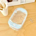 Blue retro phone shaped clear doll storage bag with metal buckle and cute star patterns - Phone Style