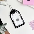 Schwarz-weißer Panda-Fotokartenhalter aus Acryl mit Sternenmuster und Metall-Kugelkette - Schwarz