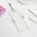 Purple angel wing acrylic photo card holder with star charm and clear finish - Purple