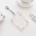 Star-patterned acrylic photocard holder with heart detail and star-shaped keychain - Colorful Star