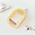 Bolsa de PVC amarilla con estampado de gato hamburguesa y mosquetón plateado - Burger Amarillo
