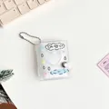 Mini glitter 3-inch photo album binder with cloud design and silver metal ball chain - Colorful Floral