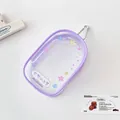 Bolsa de PVC morada transparente con estrellas y hebilla de metal plateado - Estrella Morada