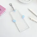 Blue cloud photocard holder made of transparent acrylic with a star keychain - Blue