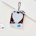 Portafoto in acrilico stile cioccolato con finestra a cuore e catena a sfere blu - Mirtillo Blu