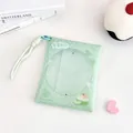 Cute light green semi-transparent doll storage bag with dessert cartoon prints - Honeydew