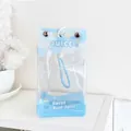 Bolsa transparente para muñecos diseño caja de jugo azul claro con cordón blanco - Pequeño Azul Jugo