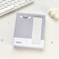 Lavender polka dot photocard binder with Angel design and clear display window - Grey Polka Dot