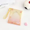 Cute pudding theme 10cm doll storage pouch with yellow strap and clear PVC cover - Bread