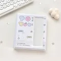 Polka dot photo album for Instax photos in white and lavender with a clear window - White Musical Notes