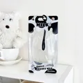 Transparent milk carton style plush doll display bag with black and white cow print - Large Black White Milk