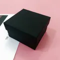 Square black textured gift box with a top-and-bottom lid for jewelry and watches - Black Square