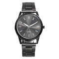 Classic black stainless steel business watch for women with a sleek round quartz dial - Gunmetal