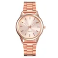 Elegant rose gold women's quartz watch with stainless steel strap and minimalist dial - Rose Gold