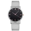 Reloj de cuarzo para mujer con esfera de cielo estrellado y malla plateada - Plata Negro