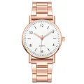 Reloj clásico de oro rosa con esfera blanca y agujas luminosas para mujer - Oro Rosa Esfera Blanca