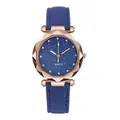 Reloj de mujer cielo estrellado oro rosa con correa azul mate y diamantes - Azul