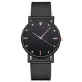 Reloj de cuarzo para mujer con esfera de cielo estrellado negro y correa de malla fina - Negro