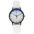 Dettaglio del quadrante bianco a nido d'ape con numeri neri di un orologio al quarzo - Quadrante Bianco Cinturino Bianco