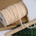 Nastro elastico beige da 1.5cm con bordo a palline per decorazioni fai-da-te - Giallo