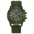 Orologio militare al quarzo con cinturino in nylon verde e quadrante tipo geneva - Verde