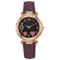 Dettaglio dell'orologio in oro rosa con quadrante nero stellato e cinturino viola - Viola