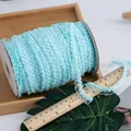 Nastro in pizzo a corona elastico azzurro da 1,5 cm su rotolo per decorazioni fai-da-te - Blu smeraldo