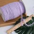 Nastro elastico in pizzo a corona viola chiaro da 1,5 cm con motivo floreale decorativo - Viola
