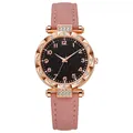 Orologio donna oro rosa con quadrante stellato e cinturino in pelle rosa - Rosa