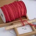 Nastro elastico in pizzo rosso con motivo a corona per artigianato fai-da-te e bambole - Rosso