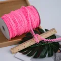 Nastro di pizzo a corona elastico rosa da 1,5cm in seta di pesce per artigianato - Rosa Rossa