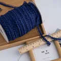 Nastro elastico in pizzo a corona blu scuro da 1,5 cm per decorazione bambole - Blu Notte